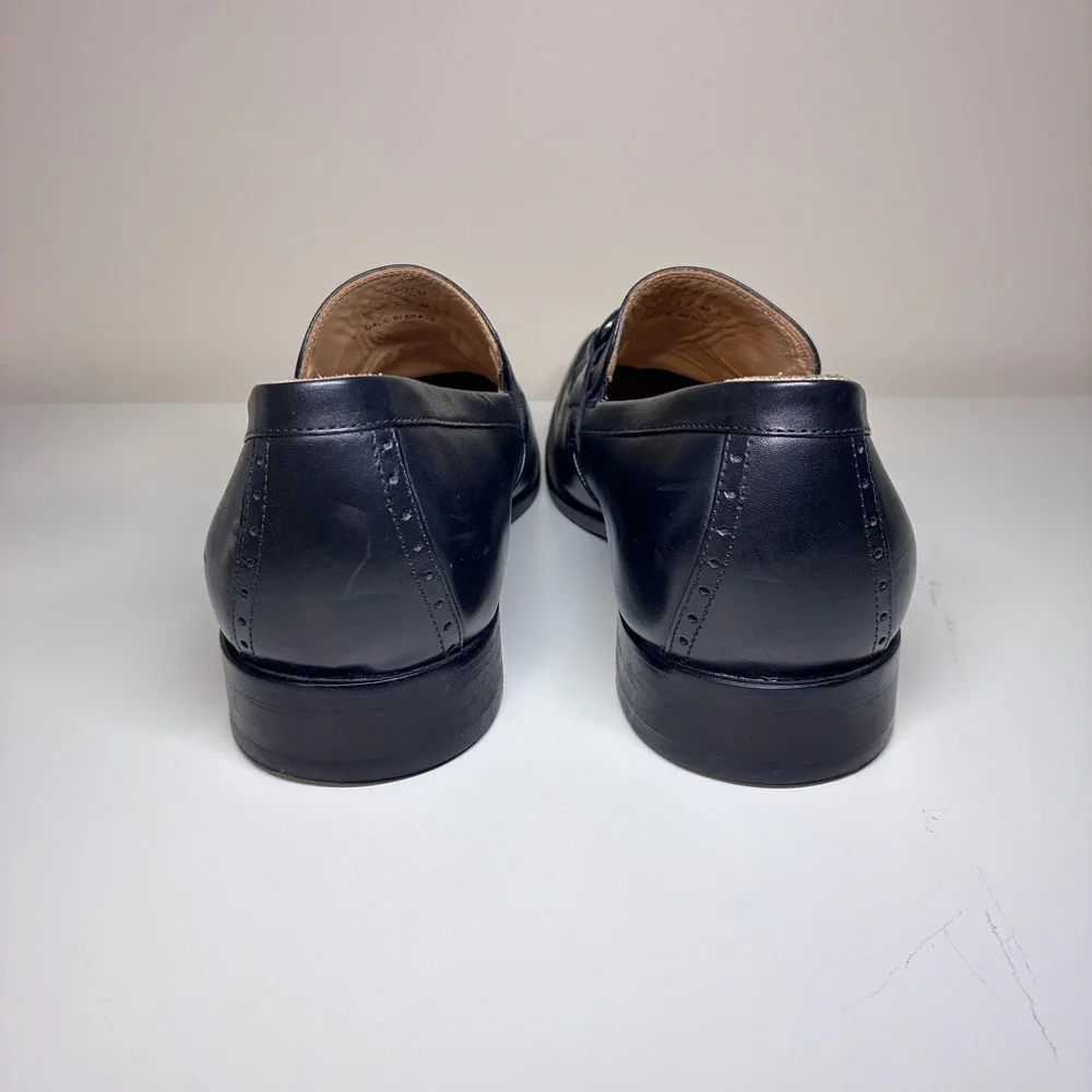 Johnston & Murphy Black Leather Bit Loafers